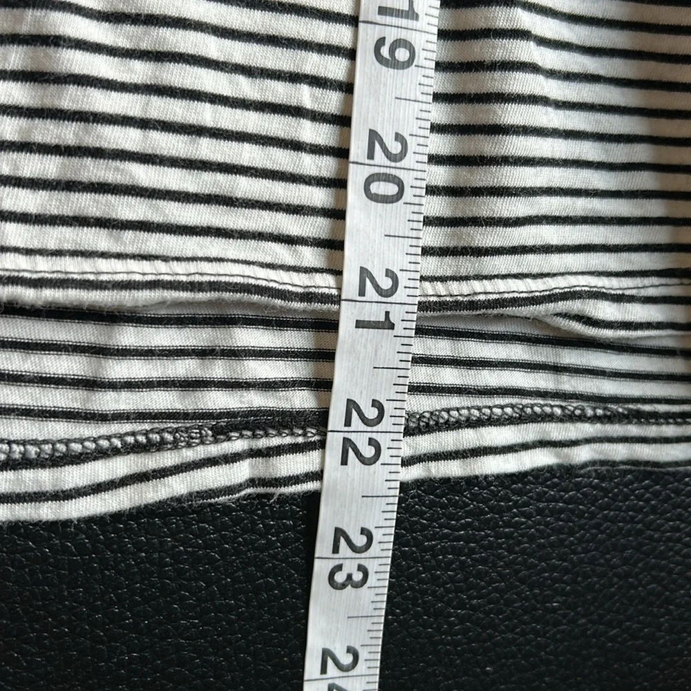 Marine Layer Merritt Crew Black White Stripe Long Sleeve Supima Cotton Sz S